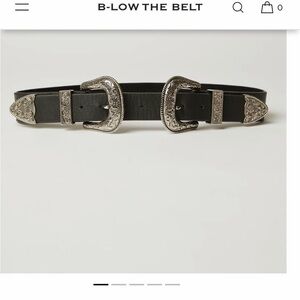 B-Low the Belt Black Belt with Silver Buckles
